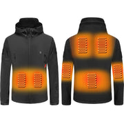 men's black Heated Parka Jacket with 7 heat zones