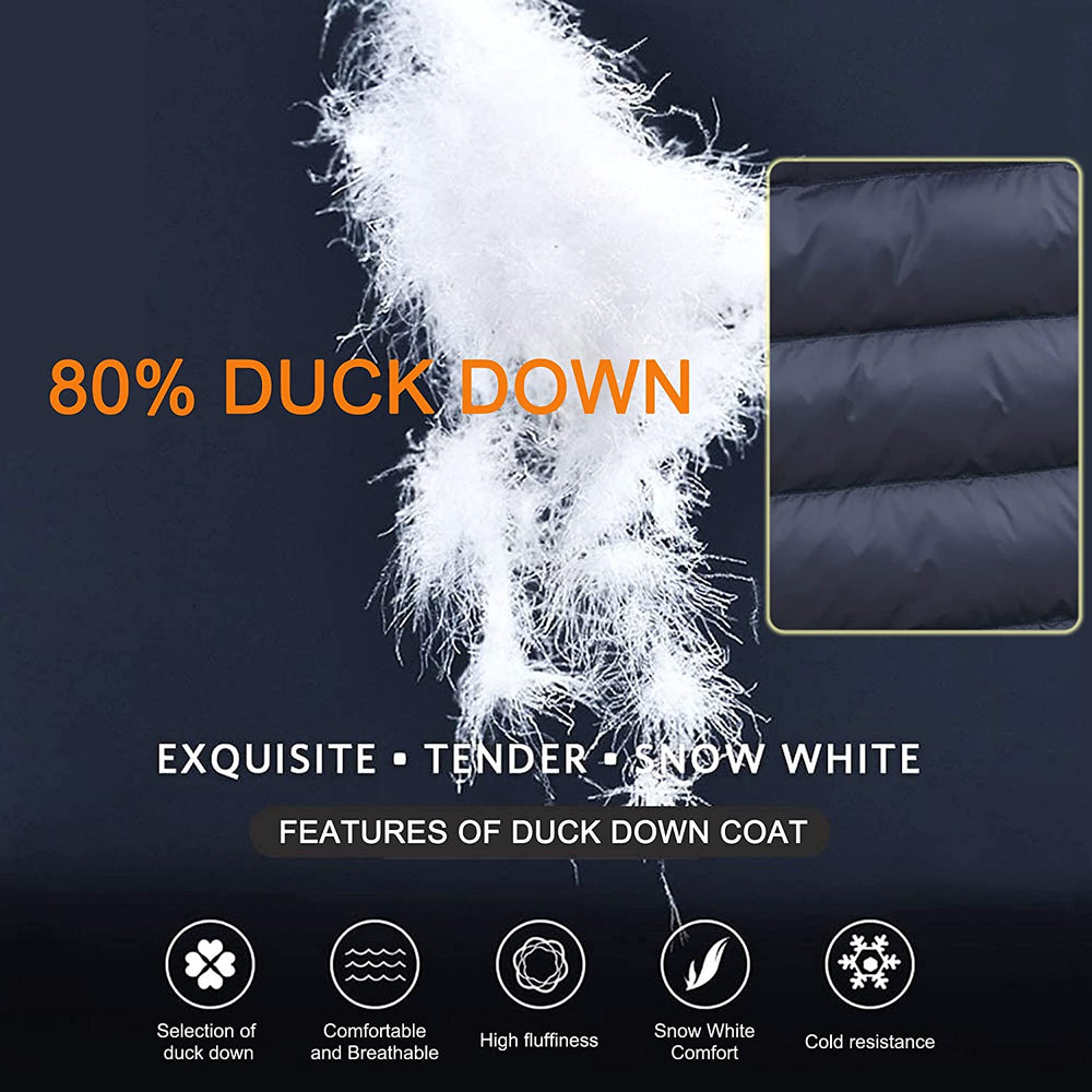 heated duck down jacket feathers