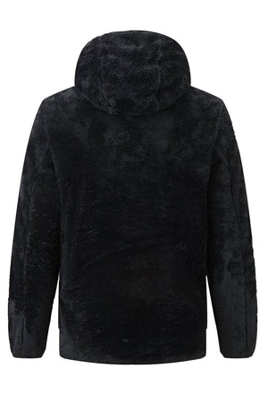 black fleece heated hoodie back