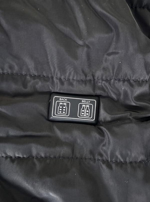 heated v neck button for front and back