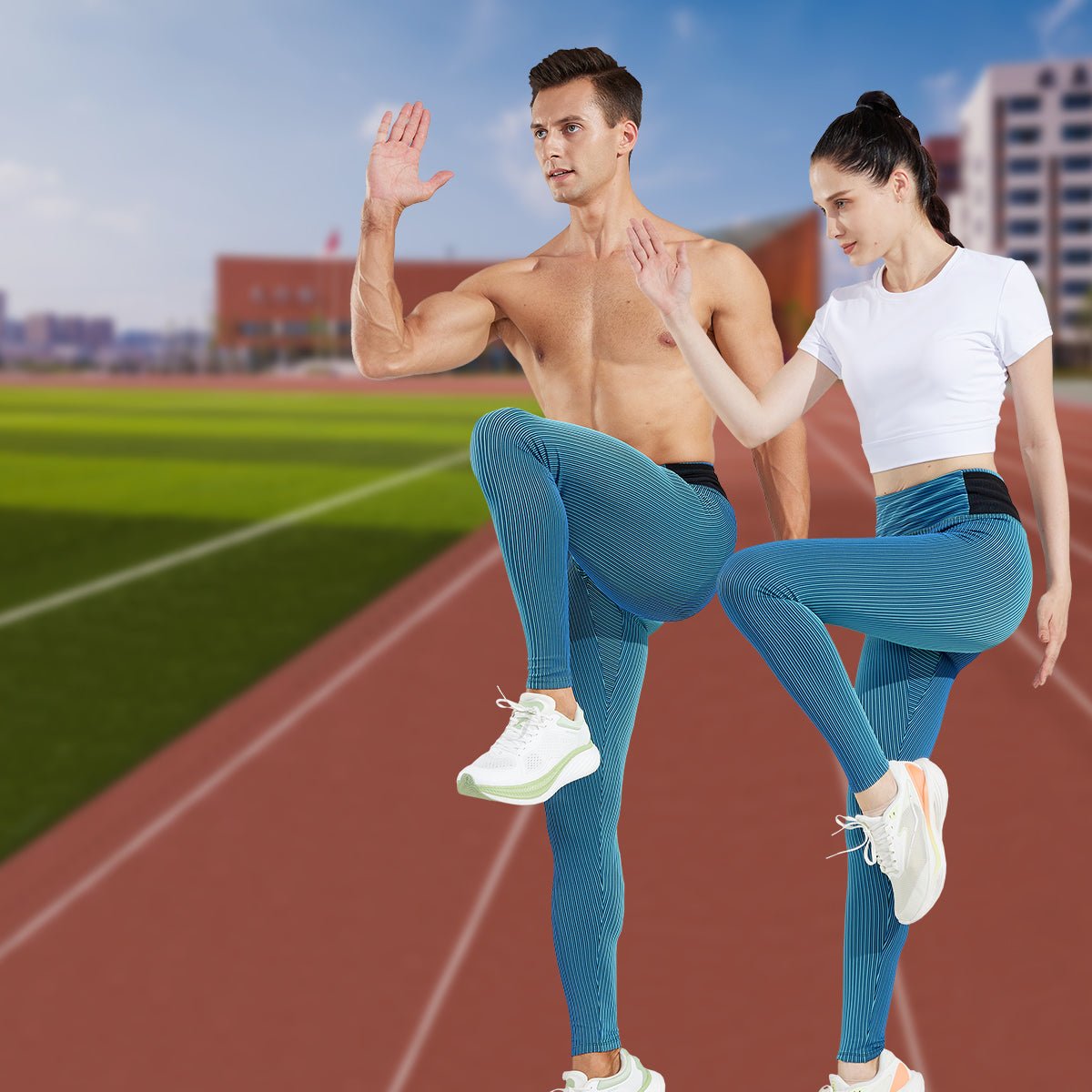 High - waisted Running Compression Pants - Sidiou Group