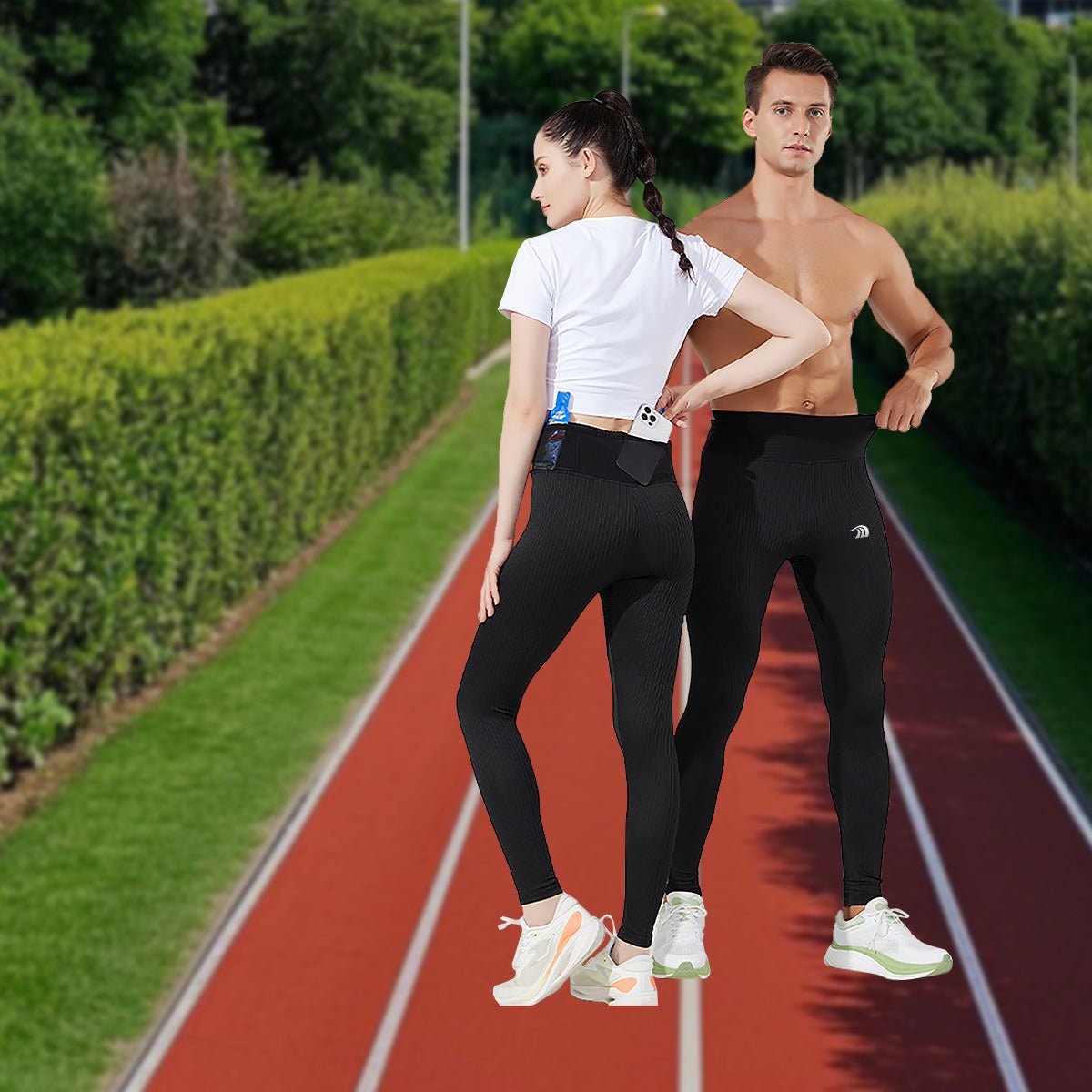 High - waisted Running Compression Pants - Sidiou Group