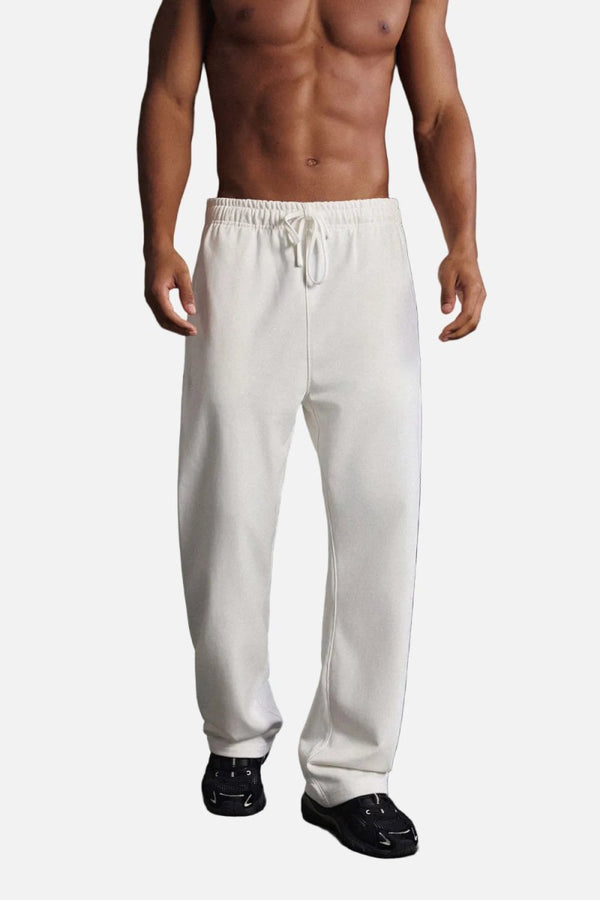 #ivory Drawstring Straight Leg Sweatpants