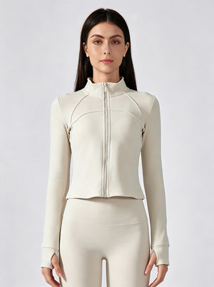 #ivory cropped windbreaker jacket