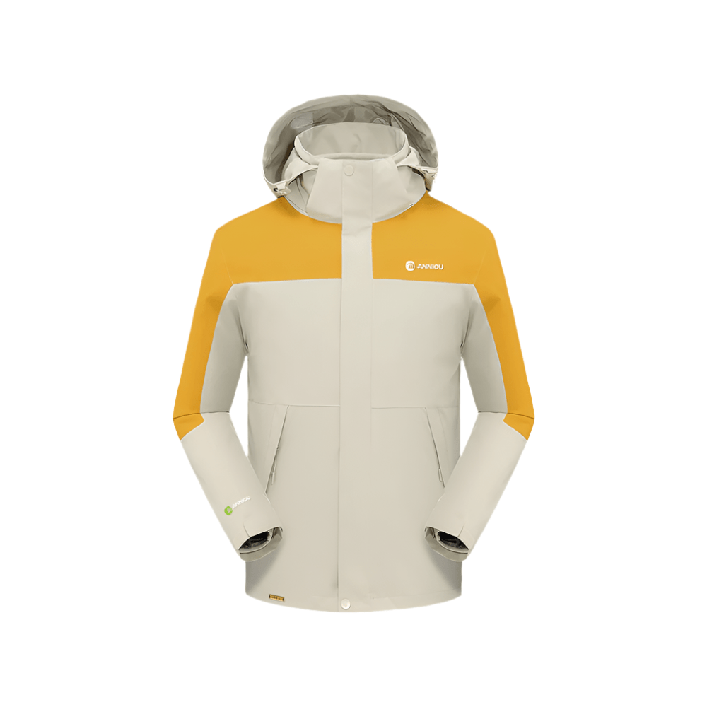 khaki hooded Teflon 3-in-1 Shell Jacket