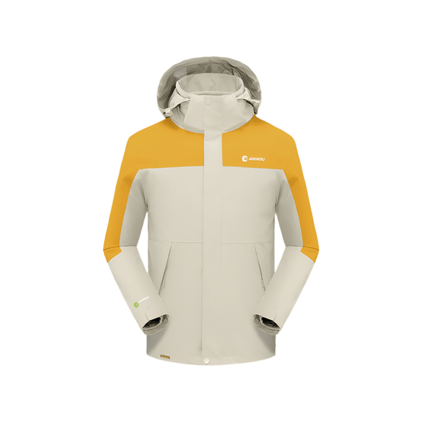 khaki hooded Teflon 3-in-1 Shell Jacket
