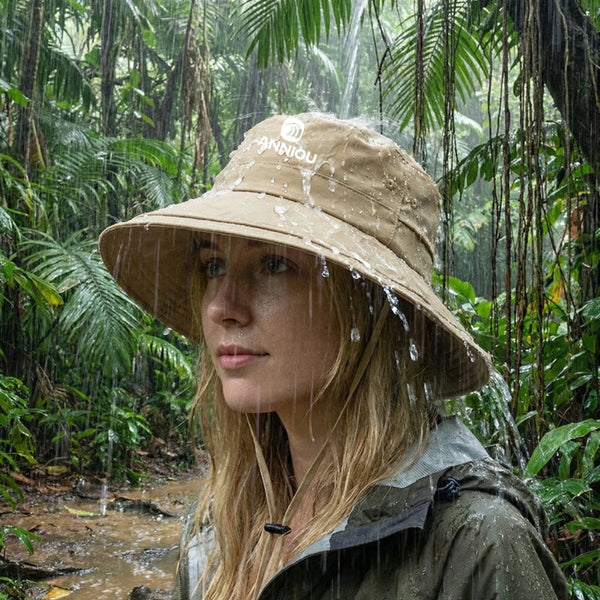 #khaki water resistant Wide Brim Sun Hat
