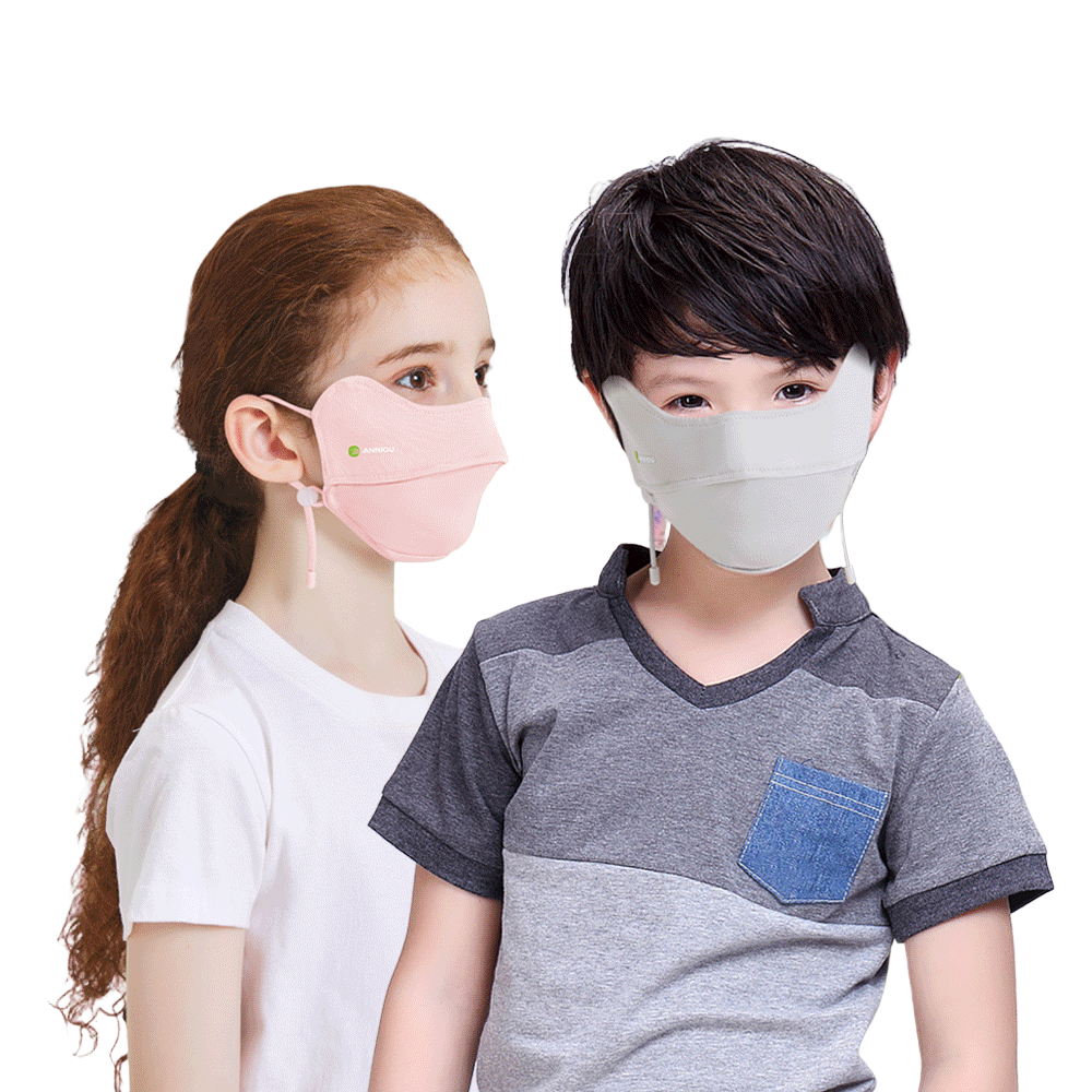 Kids wearing a UV Protection Mask
