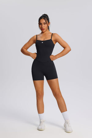 women's #black Adjustable Sling Yoga Bodysuit by Anniou