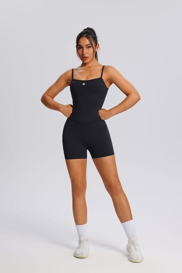women's #black Adjustable Sling Yoga Bodysuit by Anniou