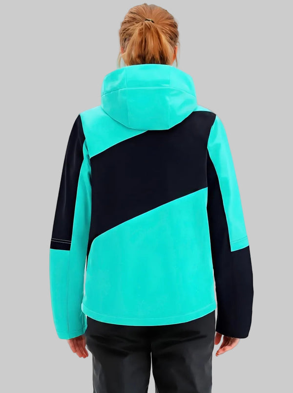 #lakeblue Rear of Women's Ski Jacket Outdoor