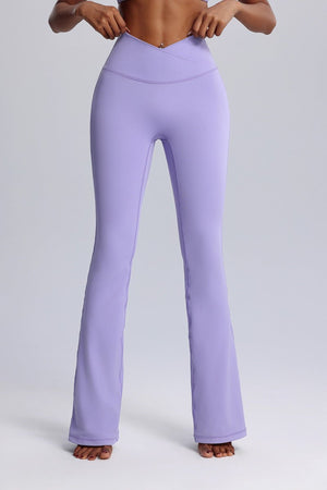 #lavender High Waist crisscross flared leggings