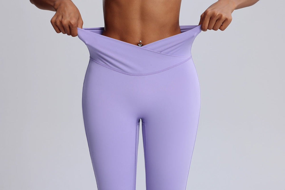 lavender High Waist leggings with stretch