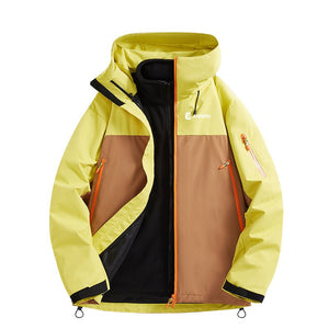 #lemonyellow Kids Water Resistant 3 In 1 Jacket of front