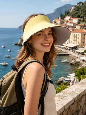 #lemonyellow Seamless Foldable Visor Sun Hat
