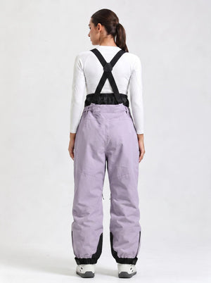 #Lightpurple Rear of Women's Suspender Ski Bib Pants