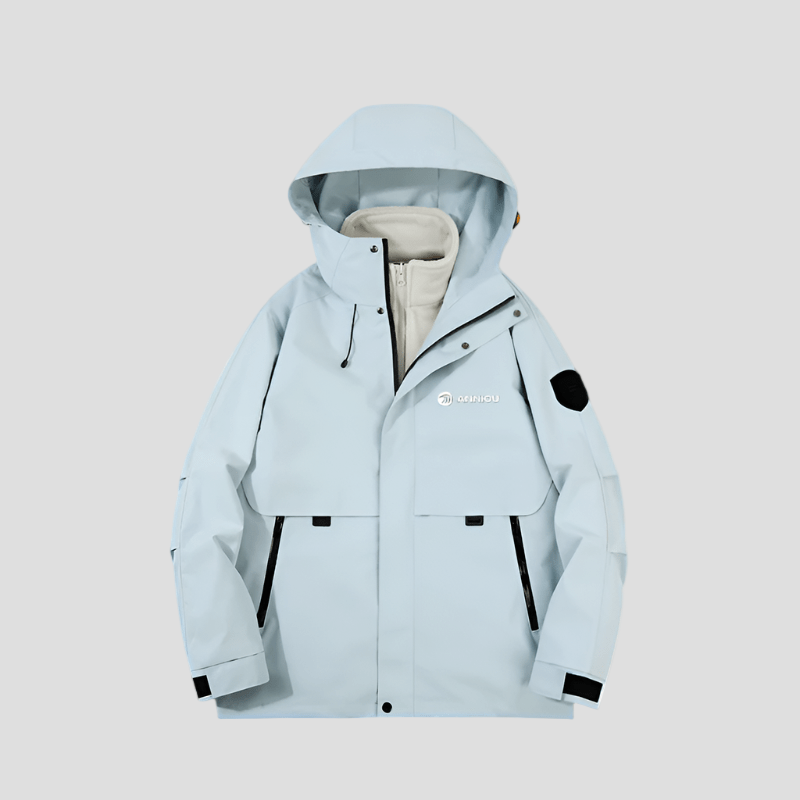 light blue Anniou Waterproof 3 in 1 Fleece Jacket