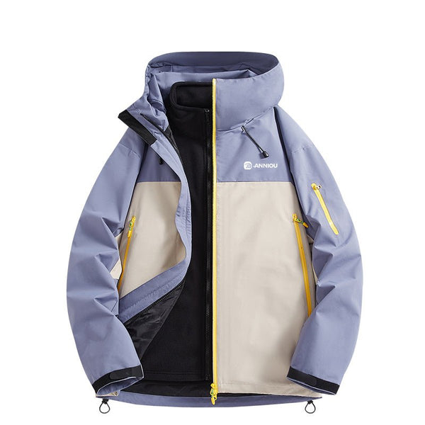 #lightblue Kids Water Resistant 3 In 1 Jacket of front