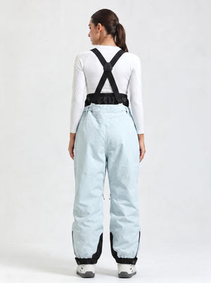 #lightblue Rear of Women's Suspender Ski Bib Pants