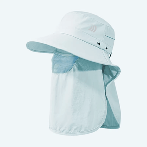 #lightblue UPF50 Fishing Hat with Face Protection