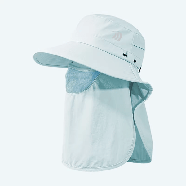 #lightblue UPF50 Fishing Hat with Face Protection