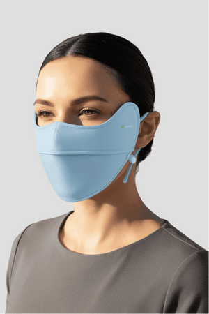 light blue UPF 100 lightweight face mask