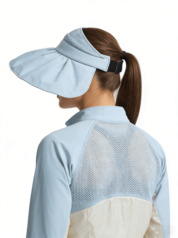 #lightblue Wide Brim Sun Visor Hats of side view