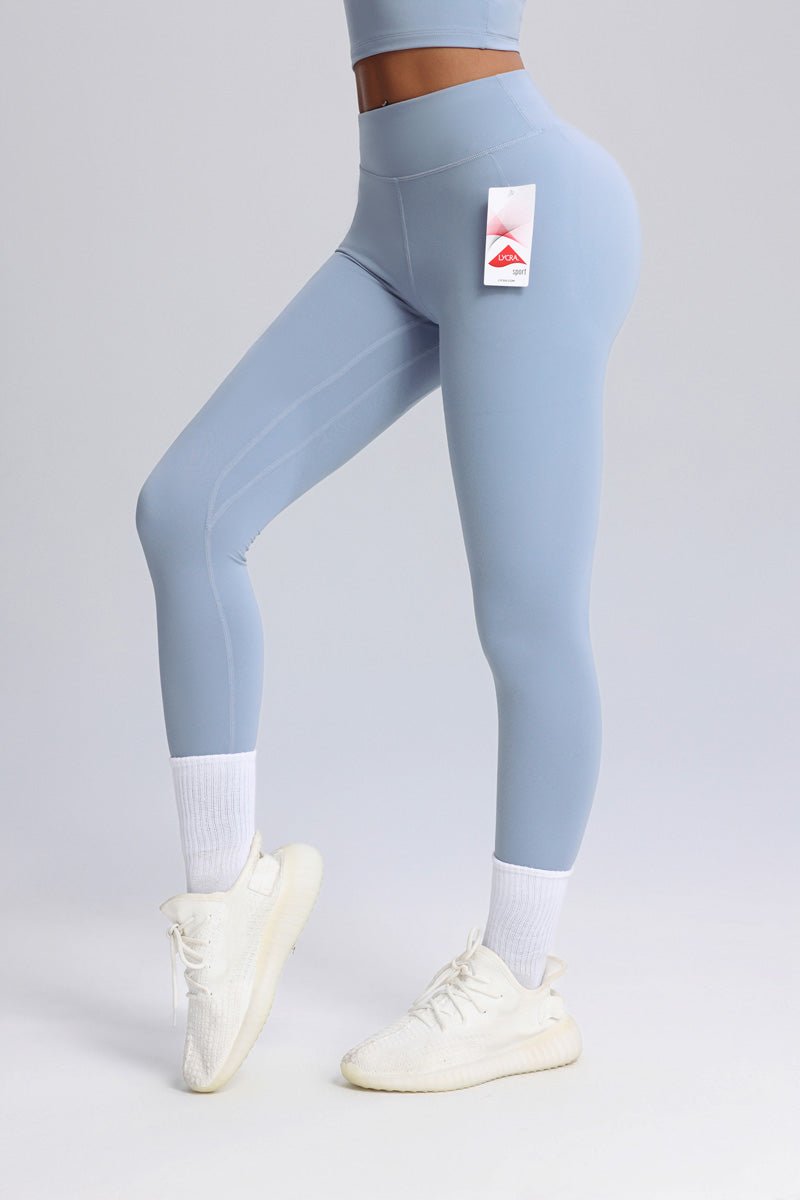 light blue lycra yoga leggings