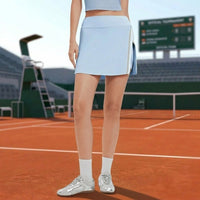 light blue quick dry slit tennis skirt