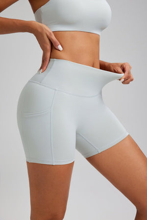 #lightgray Pocket Yoga Shorts stretch