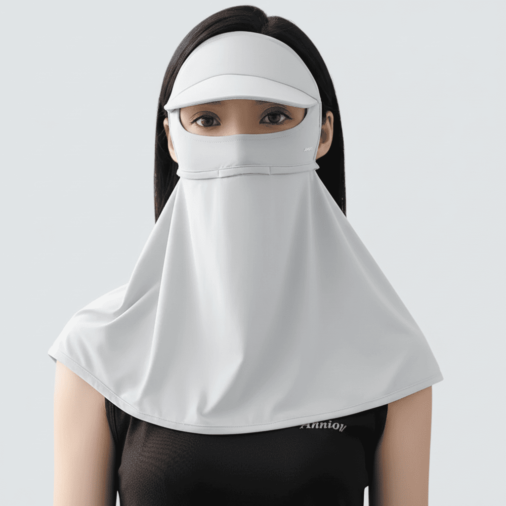 light gray Sun Protection Visor Neck Gaiter