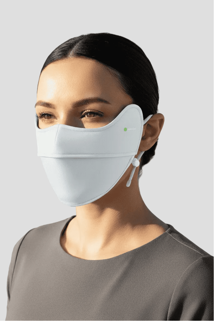light gray UPF 100 lightweight face mask