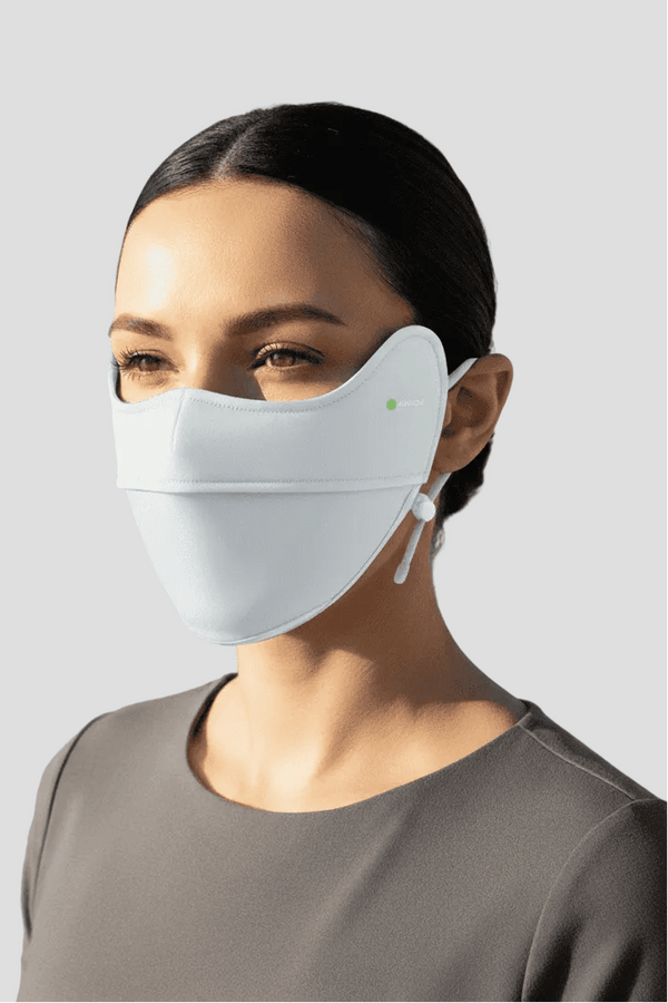 light gray UPF 100 lightweight face mask