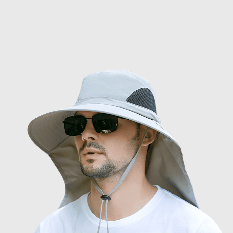 light gray UPF 50+ Fishing Hat
