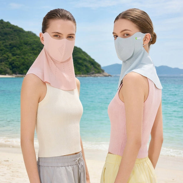 #lightgray and #pink Neck Gaiter Face Cover UPF50+