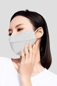 light gray uv silk face mask upf 50+