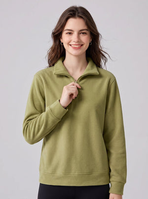 #lightgreen Women's Fleece Pullover Sweatshirt