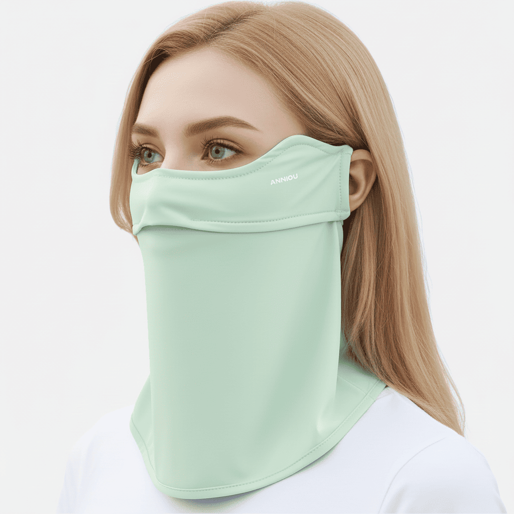 light green neck gaiter Face Mask UPF 50+