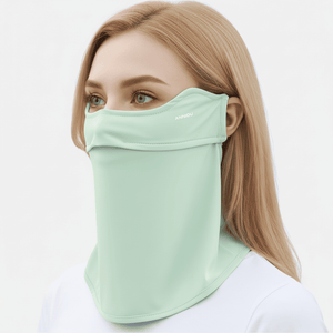light green neck gaiter Face Mask UPF 50+