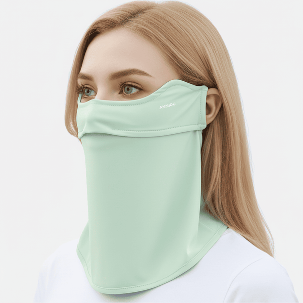 light green neck gaiter Face Mask UPF 50+