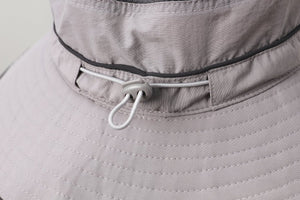 #lightgrey(adult) Bucket Hat drawstring detail