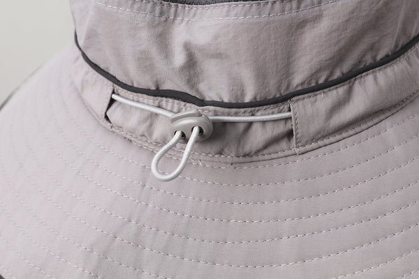 #lightgrey(adult) Bucket Hat drawstring detail