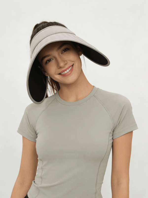 #lightgrey Extra Wide Brim Visor Hat