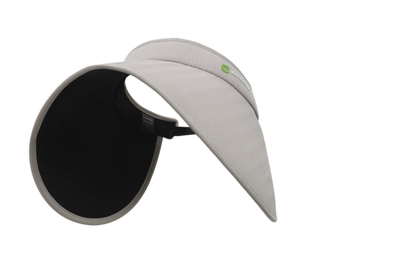 #lightgrey Extra Wide Brim Visor Hat of front side view