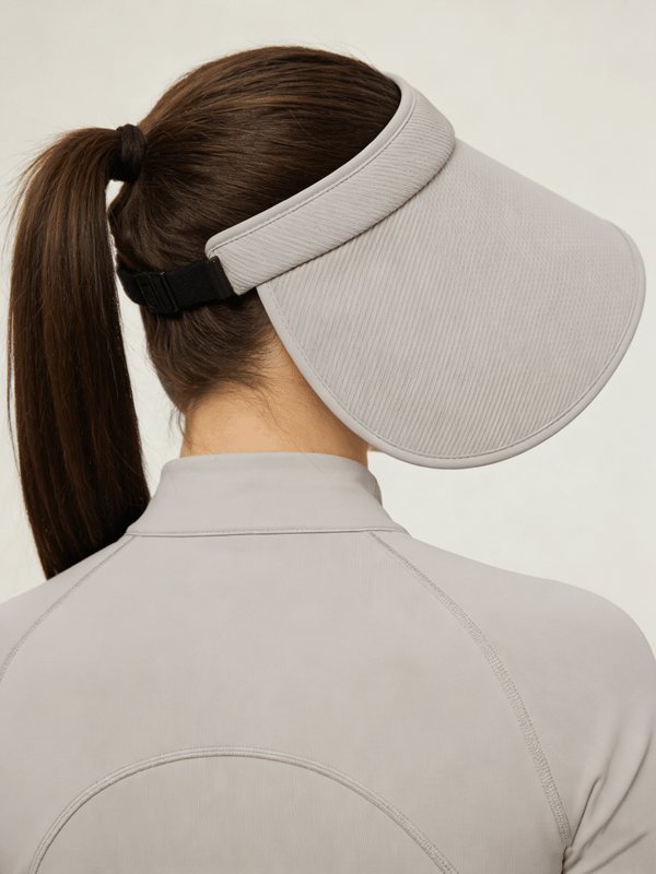 #lightgrey Extra Wide Brim Visor Hat of side view