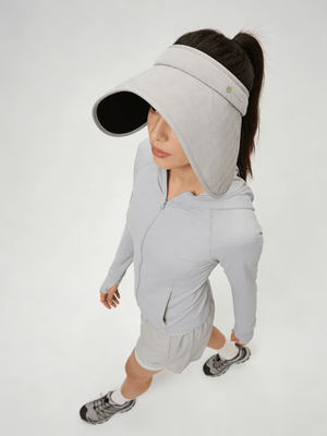 #lightgrey Extra Wide Brim Visor Hat of top view