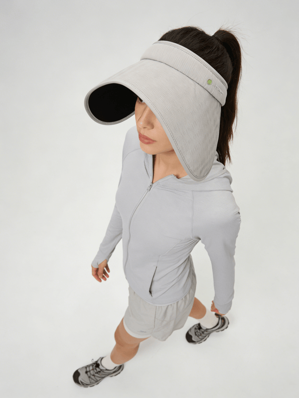 #lightgrey Extra Wide Brim Visor Hat of top view
