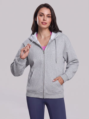 #lightgrey Fleece Lined Full Zip Hoodie