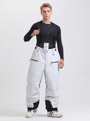 #lightgrey Men's Waterproof Snowboard Bib Pants