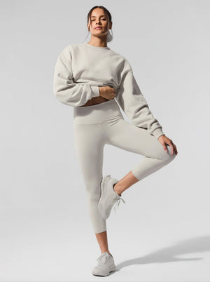 #lightgrey Oversized Crewneck Sweatshirt Leggings Set